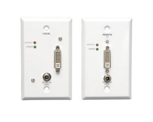 TRIPP LITE  B140-1A1-WP  B140-1A1-WP      DVI over Cat5/Cat6 Active Extender Kit, Wallplate Transmitter and Receiver, 1920x1080 at 60Hz, Up to 200-ft., TAA