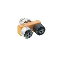 LUMBERG AUTOMATION 600001549 600001549   M12 Micro splitter/T-connector with two M12 female connectors, with self-locking threaded joint A and B connectrs 5-pole/4 wires .