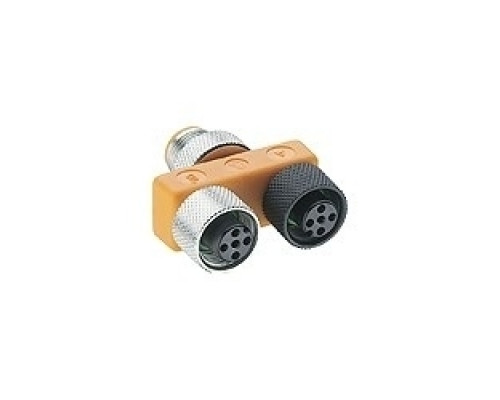 LUMBERG AUTOMATION 600001549 600001549   M12 Micro splitter/T-connector with two M12 female connectors, with self-locking threaded joint A and B connectrs 5-pole/4 wires .