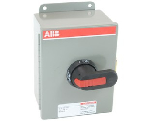 ABB  EOT30U3M3-P      3 pole, 30 amps rated at 600 V AC, UL 98, enclosed non-fusible disconnect switch in a UL/NEMA 3R/12 enclosure
