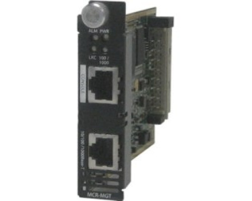 PERLE SYSTEMS  05051900  MCR-MGT      MCR-MGT Mananagement Module for the MCR chassis: 10/100/1000 ethernet RJ45, serial console port RJ45, SNMP read/write, Telnet/SSH and Internet Browser access and advanced security