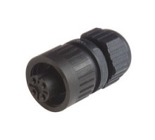 HIRSCHMANN  934125100      CA 3 LD; Straight Cable Socket, integrated strain relief, 3 contacts + PE, black housing, 10A, 250 V DC
