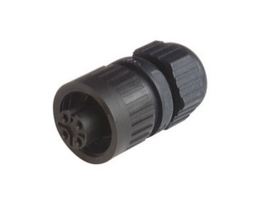 HIRSCHMANN  934125100      CA 3 LD; Straight Cable Socket, integrated strain relief, 3 contacts + PE, black housing, 10A, 250 V DC