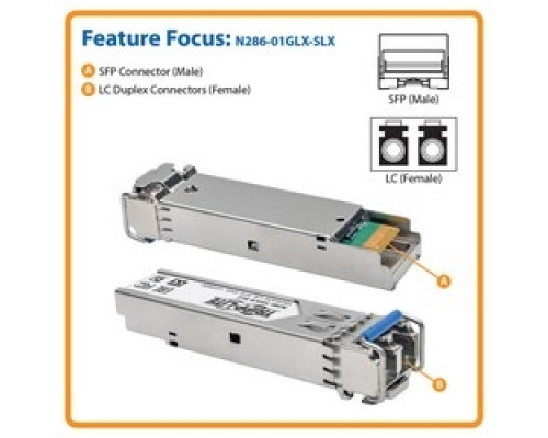 TRIPP LITE  N286-01GLX-SLX      HP J4859C Compatible 1000Base-LX LC SFP Transceiver, DDM, Single-mode, 1310 nm, 10 km