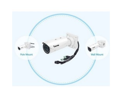 VIVOTEK  IB9371-HT      Network Camera, Bullet, WDR, IR, Day/Night, Outdoor, H.265/H.264/MJPEG, 2048 x 1536 Resolution, F1.2/F2.3 P-iris 3 to 9 MM Lens, 23.6 Watt, 12 VDC, PoE