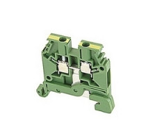 TE-ENERGY  016580901  016580901      Green and yellow ground block with screw clamp connection, 6 mm spacing on a DIN 3 rail without screw