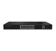 INAXSYS-ICT SECURITY SYSTEMS  IN-162POEWM      Ethernet Switch, 2-Layer, 16-Port, 10/100BaseT, PoE, 100 to 240 Volt AC, 250 Watt, 442 MM Width x 124 MM Depth x 44.5 MM Height, With GB Uplink
