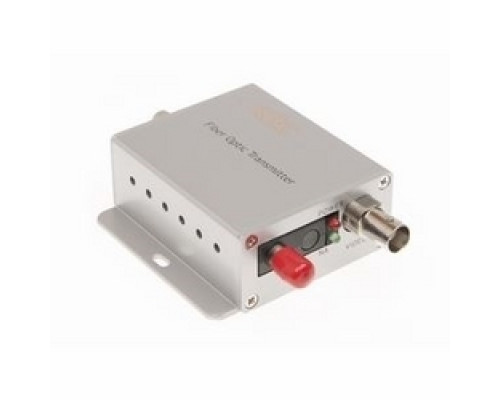 KBC NETWORKS  FDVA1-DB1-M1T-MSA      1-ch point-to-point simplex video transmitter, 1-ch duplex data, 1 fiber, 1310/1550 nm multimode, 12 dB optical loss budget. Compact module, ST connector, US power plug.