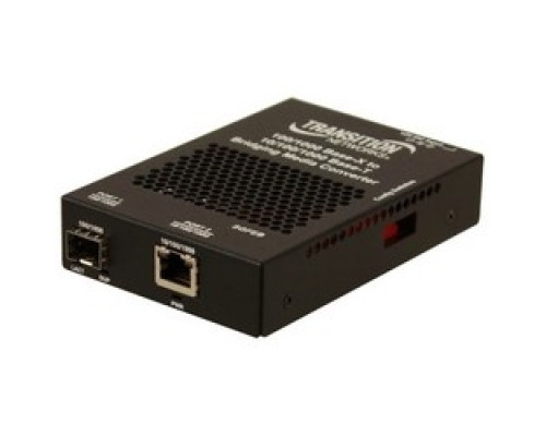 TRANSITION NETWORKS  SGFEB1039-130-NA      Ethernet Media and Rate Converter, 10/100/1000Base-T to 1000Base-SX/LX, 7.5 to 24 Volt DC, 2.2 Watt, 10260 Byte Frame