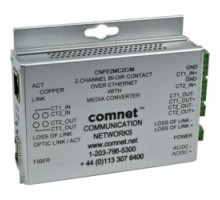 COMNET COMMUNICATION NETWORKS  CNFE2MC2C/M      Ethernet Media Converter, RJ45 Connector, 2-Channel, 22 to 27 Volt DC, 320 Milliampere, 8 Watt, 4.1