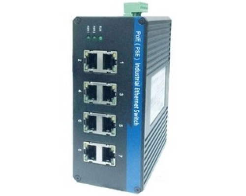 MERIDIAN TECHNOLOGIES INC US8GT8POEH   Unmanaged Ethernet Switch, DIN Rail/Wall Mount, 8 10/100/1000Base-TX Port, 0.5 Ampere 48 Volt DC, 8 Watt, 42