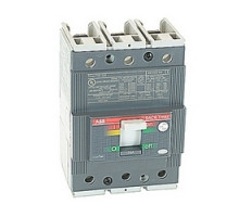 ABB  T3S125TW      3 pole, 125 amps rated at 480V AC and 500V DC, Tmax molded case circuit breaker with a thermal magnetic trip device and 35kA at 480V AC interrupt current rating