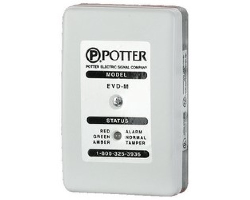 POTTER ELECTRIC  2020300  EVD-2      Electronic Vibration Detection System, 12 VDC, 36 Milliampere Normal Standby, 33 Milliampere Alarm, 43 Milliampere Tamper, Die-Cast Aluminum Base
