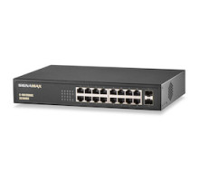 SIGNAMAX  FO-SC10050      C-100 16 Port Gigabit PoE+ Switch with 2 SFP Ports