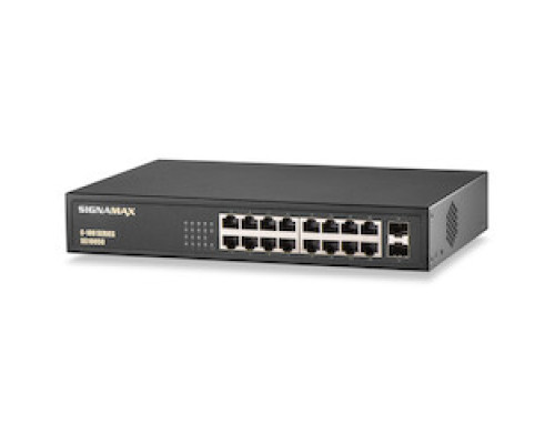 SIGNAMAX  FO-SC10050      C-100 16 Port Gigabit PoE+ Switch with 2 SFP Ports