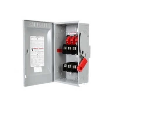 SIEMENS  US2:HF362      Safety Switch, Fusible, Single Throw, Heavy Duty, 480/600 Volt AC, 250 Volt DC, 60A, 15 HP at 3 Phase, 3 Wire, 3 Pole, Steel, NEMA 1, For Indoor