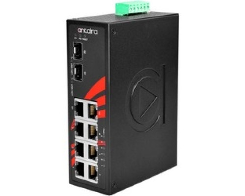 ANTAIRA TECHNOLOGIES LLC LNP-0802C-SFP-T   8-Port Industrial PoE+ Unmanaged Ethernet Switch, w/6*10/100Tx 30W/Port + 2*Gigabit Combo Ports 2*10/100/1000 RJ45, 2*100/1000 SFP ; EOT: -40 TO 75C