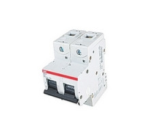 ABB  S802S-K32      2 pole, 32 amps rated at 690 V AC, IEC series high performance circuit breaker with thermal-magnetic trip device, K trip curve, and 50kA interrupt current rating