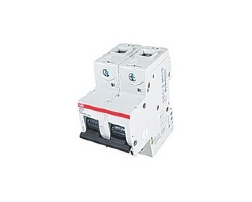 ABB  S802S-K32      2 pole, 32 amps rated at 690 V AC, IEC series high performance circuit breaker with thermal-magnetic trip device, K trip curve, and 50kA interrupt current rating