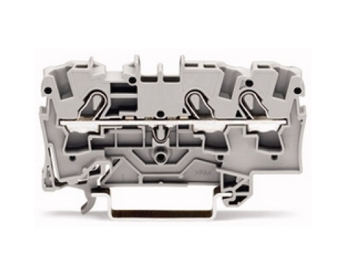 WAGO CORPORATION  2004-1301      3-conductor Through Terminal Block; 4 mm2; Suitable For Ex E II Applications; Side And Center Marking; For Din-rail 35 X 15 And 35 X 7.5; Push-in CAGE CLAMP