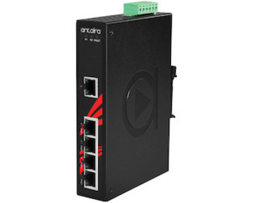 ANTAIRA TECHNOLOGIES LLC LNP-0500G   5-Port Industrial Gigabit PoE+ Unmanaged Ethernet Switch, w/4 10/100/1000Tx 30W/Port + 1 10/100/1000Tx