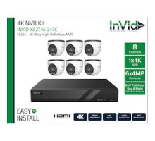 INVID TECH INVID-K82T46-247C        4K NVR KIT W/ 6 4MP OUTDOOR TURRETS AND 1 8 CH NVR WITH 8 PLUG & PLAY PORTS