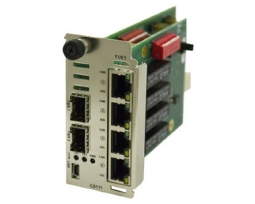 LANTRONIX C6110-1040   ION T1/E1/J1 Network Interface Device Module,1 SFP port Empty to 4 RJ-48 [1.5 km/0.9 mi.]