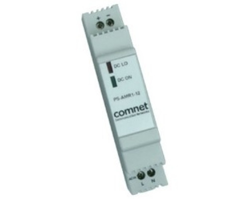 COMNET COMMUNICATION NETWORKS  PS-AMR1-12      Power Supply, DIN-Rail Mount, 90 to 264 Volt AC, 47 to 63 Hertz Input, 12 Volt DC, 830 Milliampere, 10 Watt Output, 2.22