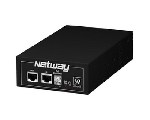 ALTRONIX  NETWAY1E      Midspan Injector, Single Port, 10/100/1000, PoE/PoE+/LTPoE++, 70W, 115VAC, Shutdown Trigger