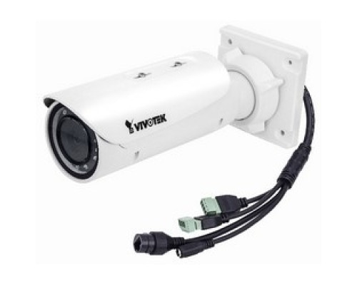 VIVOTEK  IB9381-HT      Network Camera, Bullet, WDR, 3DNR, Day/Night, Outdoor, H.265/H.264/MJPEG, 2560 x 1920 Resolution, F1.3/F2.2 P-Iris Vari-focal 4 to 9 MM Lens, 12 Volt DC 12.7 Watt, PoE