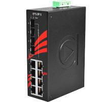 ANTAIRA TECHNOLOGIES LLC  LNX-1204G-SFP-T      12-Port Industrial Gigabit Unmanaged Ethernet Switch, w/8 10/100/1000Tx + 4 100/1000 SFP Slots; EOT: -40 - 75C
