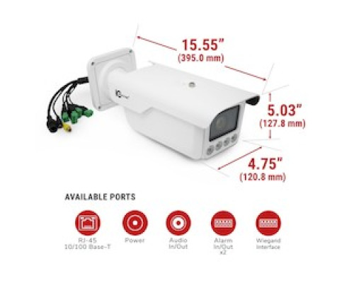 IC REALTIME LLC  IPEL-B40V-LPR1      4MP IP INDOOR/OUTDOOR FULL SIZE, BULLET ANPR CAMERA, 196’ADJUSTABLE IR