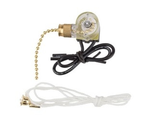 NSI INDUSTRIES  75101CW      On-Off SPST Brass Pull Chain with Cord