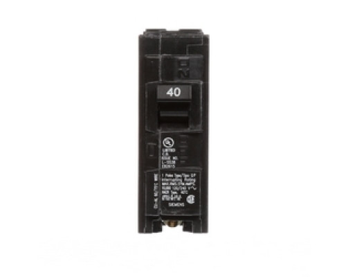 SIEMENS  US2:Q140  Q140      Miniature Circuit Breaker, Low Voltage, Thermal Magnetic, QP/MP, Plug-In, 1 Pole, 120 Volt AC, 40A, 10 kA Interrupting Rating