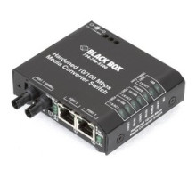BLACK BOX NETWORK SERVICES  LBH100A-H-ST-12      Media Converter Switch, Multimode, Hardened, 3 ST Port, 10/100 Mbps, 12 Volt DC, 3