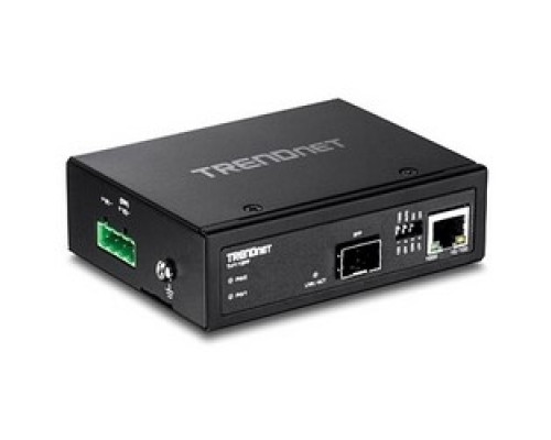 TRENDNET  TI-F11SFP      Fiber Media Converter, Hardened, 100/1000 Base-T to SFP, Single/Multimode, 18 to 36 Volt AC, 12 to 56 Volt DC, 3 Watt, 9 Kilobyte Frame, 3.2