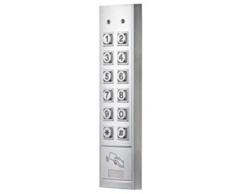 ALARM CONTROLS  KP-300      Digital Keypad, Mullion Mount, Vandalproof, Weatherproof, Indoor/Outdoor, 12 Volt DC, 95 Milliampere, -20 to 70 Deg C, IP65, 302 Stainless Steel, With Card Reader
