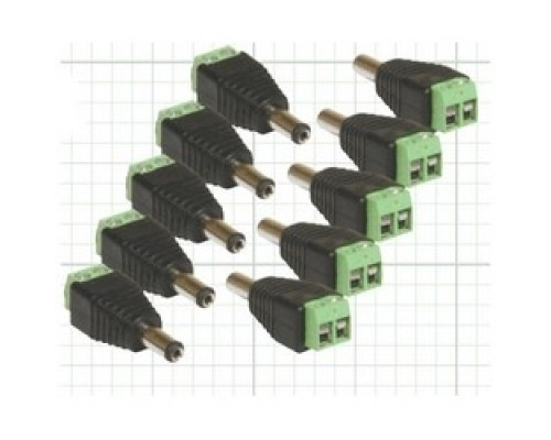 NORTHERN VIDEO  12VDCCON10PKM               Power Connector, DC Male, Positive Center Pin, 12 Volt DC, 10 Pack, With Screw Terminal Connection