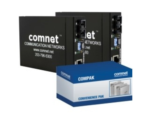 COMNET COMMUNICATION NETWORKS  COMPAKFE2SCM2      Commercial Grade 100Mbps Media Converters, SC Connector, Power Supply Included, mm, 2 fiber
