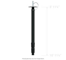CLINTON ELECTRONICS CE-CP412B-2PK        12’ TELESCOPING CEILING MOUNT CAMERA POLE, BLACK, TWO 2  PER BOX, UL LISTED