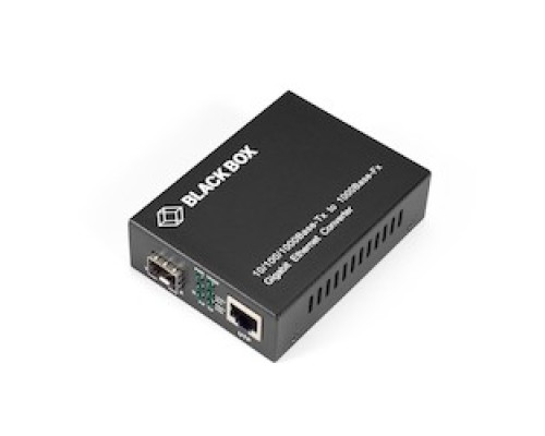 BLACK BOX NETWORK SERVICES LGC210A   Gigabit Ethernet 1000-Mbps Media Converter - 10/100/1000-Mbps Copper to 1000-Mbps Fiber SFP