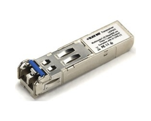 BLACK BOX NETWORK SERVICES LFP411   Gigabit 1.25-Gbps Extreme Temperature SFP with Extended Diagnostics - 1 1.25-Gbps Multimode Fiber, 850nm, 550m, LC