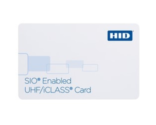 HID GLOBAL CORPORATION 6013SGGAAN   iClass UHF Card, 32k Bits 4kB App Areas 16k/2+16k/1, UHF Prog w/ SIO. iCLASS Prog w/ Std iCLASS Access Control Application & SIO payloads., Front & Back: White w/Gloss Finish, Seq Match Encoded/Print, Seq M