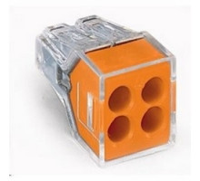WAGO CORPORATION  773-164/K194-4045  51204473      4-conductor Pushwire connector for junction boxes with transparent housing and orange cover, box of 100 pieces