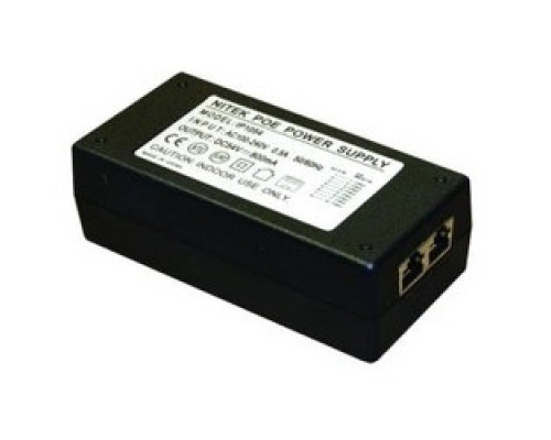 NITEK  IP1054      PoE Inserter, 1-Port, 100 to 240 Volt AC at 50/60 Hertz, For IP Security Camera