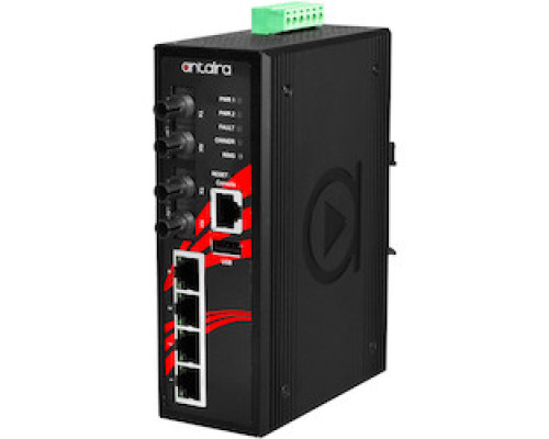 ANTAIRA TECHNOLOGIES LLC  LMX-0602-ST-S3-V2      6-Port Industrial Managed Ethernet Switches w/4 10/100Tx + 2 100Fx Single-mode 30Km, ST Connector