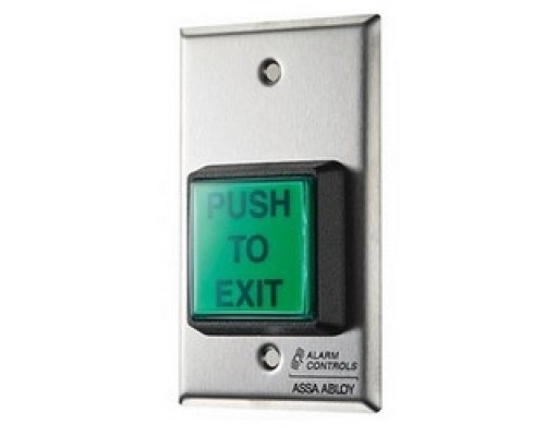 ALARM CONTROLS  TS-2T      Electronic Timer Square Pushbutton, 2 Amp At 35 Volt DC, 2 - 45 Sec Adjustable Timer Delay, SPDT, Green