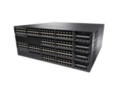 CISCO  WS-C3650-48FS-S      Ethernet Switch, Managed, IP Base, Standalone, 1 RU Rack Mount, 1025 Watt, 48-port, RJ45, 10/100/1000BaseT, 2 GB, 4 GB DRAM, 40 Gbps