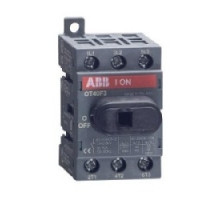 ABB  OT40F3      Non-Fused Disconnect Switch, 40 Amp, Base and DIN Rail Mounted. 3-Pole AC. UL 508. For use with 6 mm Shafts and Handles.