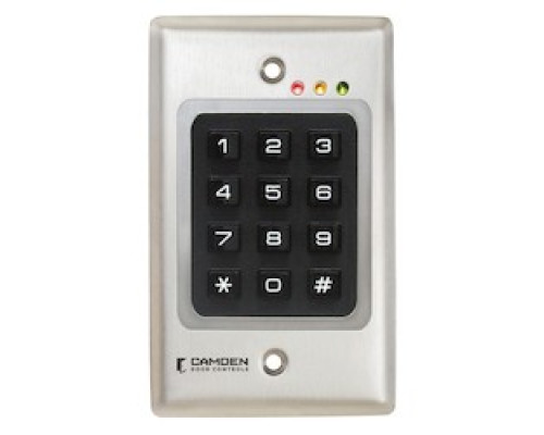 CAMDEN DOOR CONTROL  CM-120I      Door Activation Device Keypad, Standalone/Wiegand, Flush Mount, 1-Gang, 12/24 Volt AC/DC, 999 User, 4-1/2